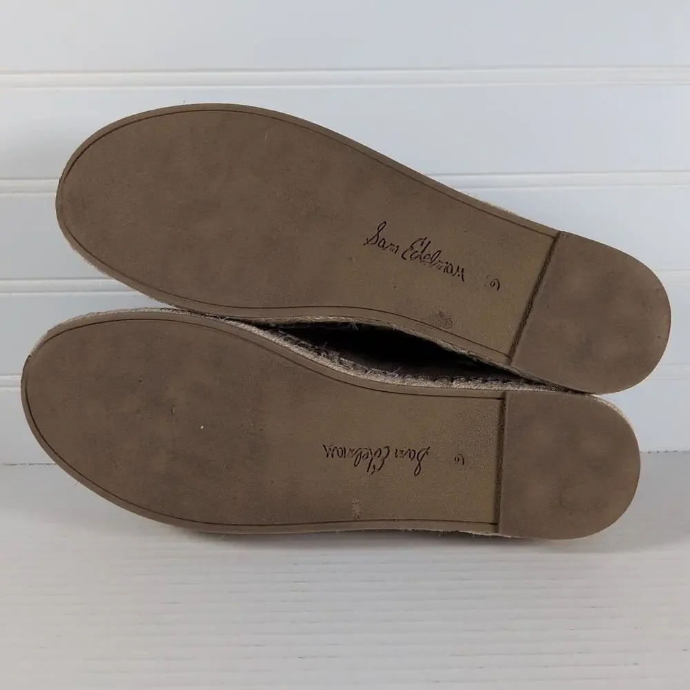 Sam Edelman Carrin Espadrille Shoes Womens 9 Taupe Putty Suede Slip On Platform